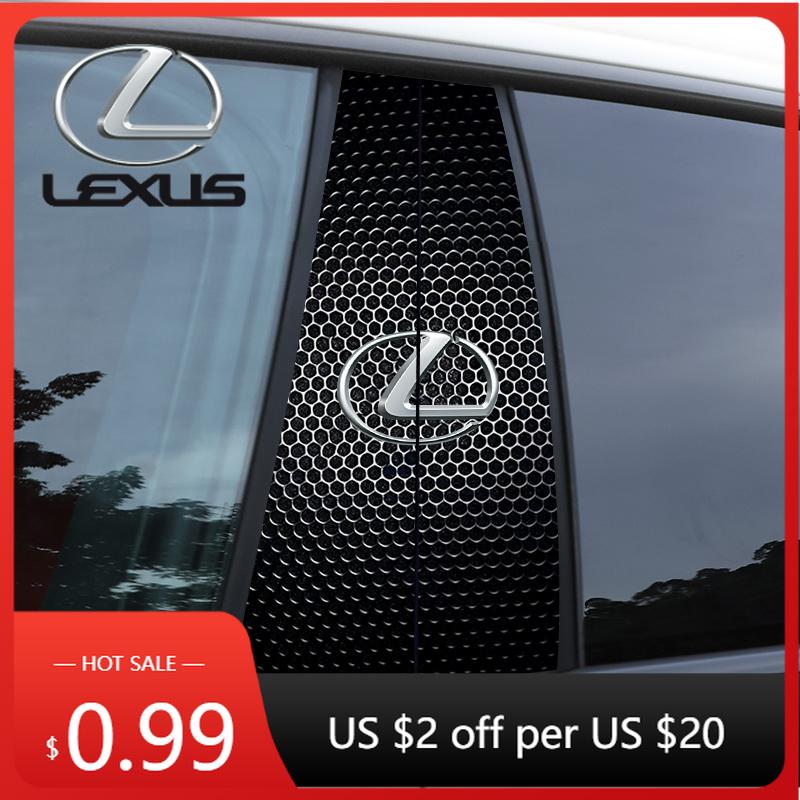 BJYL6 Interior Stickers 2Pcs Car Center Pillar Protective Film PET Anti-scratch Sticker Decal For Lexus F SPORT GX460 Ct200h IS250 ES