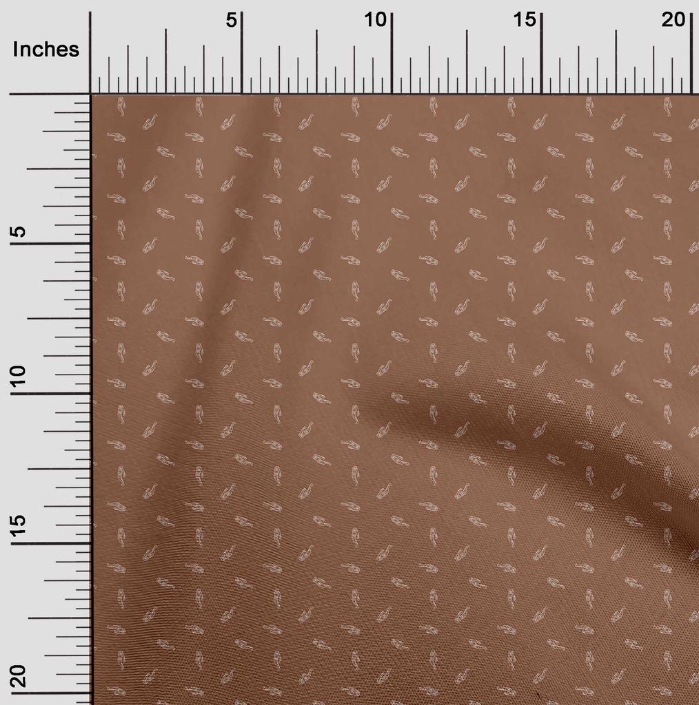 oneOone Cotton Flex Brown Fabric 3D Glasses Diy Clothing Quilting Fabric Print Fabric By Yard 40 Inch