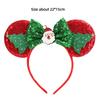 Cute Sequin Christmas Headband Soft Bow DIY Mouse Ears Headband Xmas Tree Hairband New Year