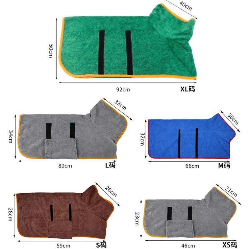 New Dog Bath Towel  Pet Absorbent Bathrobe Size Dog Cleaning Full Body Wrapping Cat Bath Towel