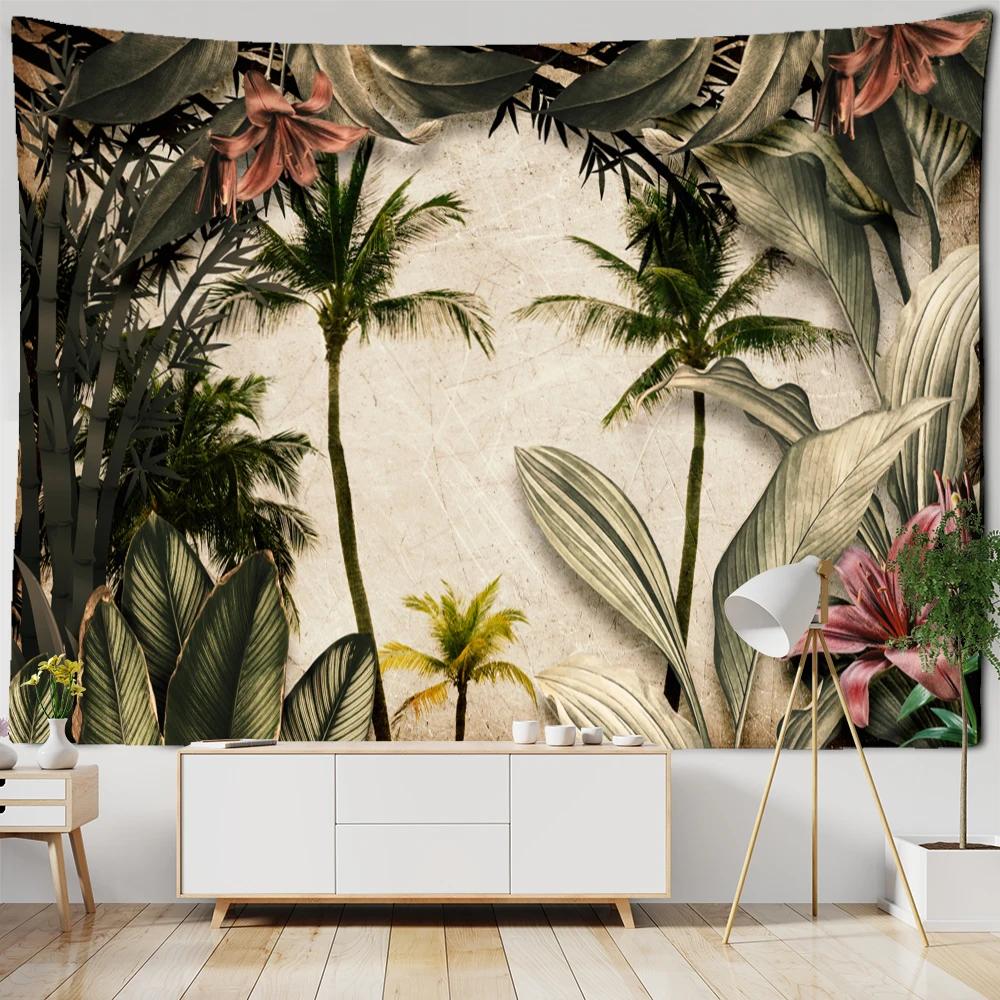 King Palm Landscape Plant Tapestry Natural Simple Psychedelic Tropical Wall Hanging Aesthetics Dormitory Home Decor