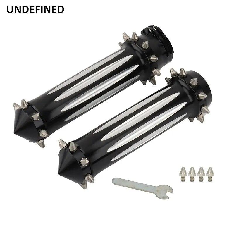 

1 25 мм рукоятка с ЧПУ в стиле шипа, кабельные ручки для Harley Sportster 883 1200 Touring Road King Dyna Softail Slim VRSC черный белый