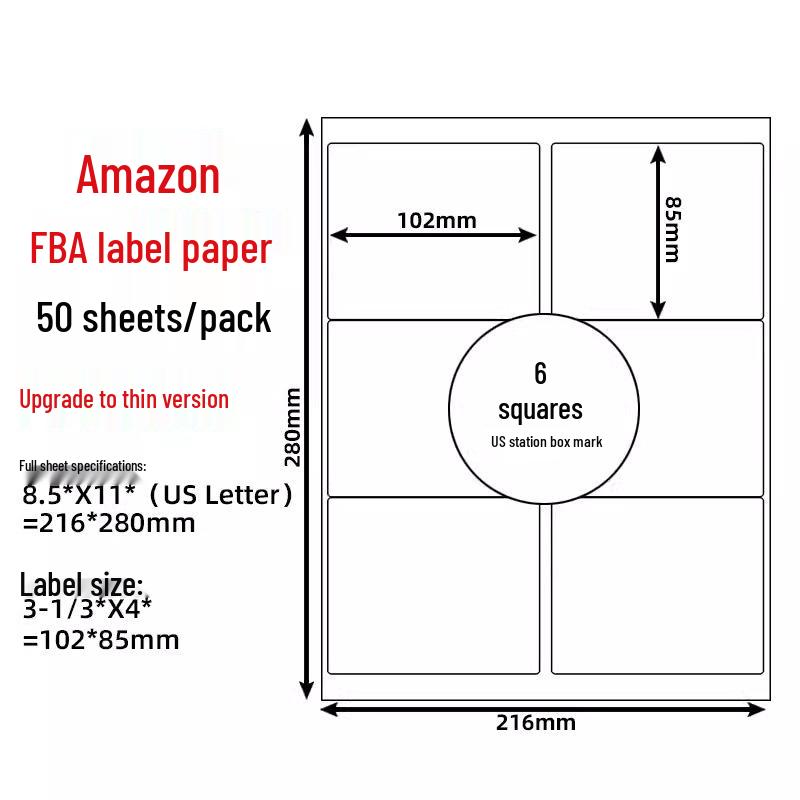 A4 Sticker Printing Paper with Pre-Cut Adhesive Labels, 100 Sheets/Pack
