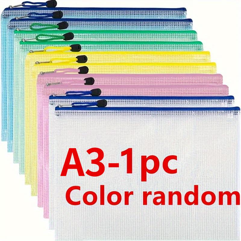 Carpeta de Archivo de Plástico Impermeable con Cremallera para Documentos de Papel Tamaño A3/A4 Estuche para Lápices Bolígrafos Caja Archivo Bolsa de Almacenamiento de Documentos para Oficina Material Escolar