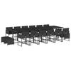 VidaXL Salon de Jardin avec Coussins 11 pcs, Canapés de Terrasse, Ensemble de Meubles de Patio, Mobilier d'Extérieur, Noir 3253062