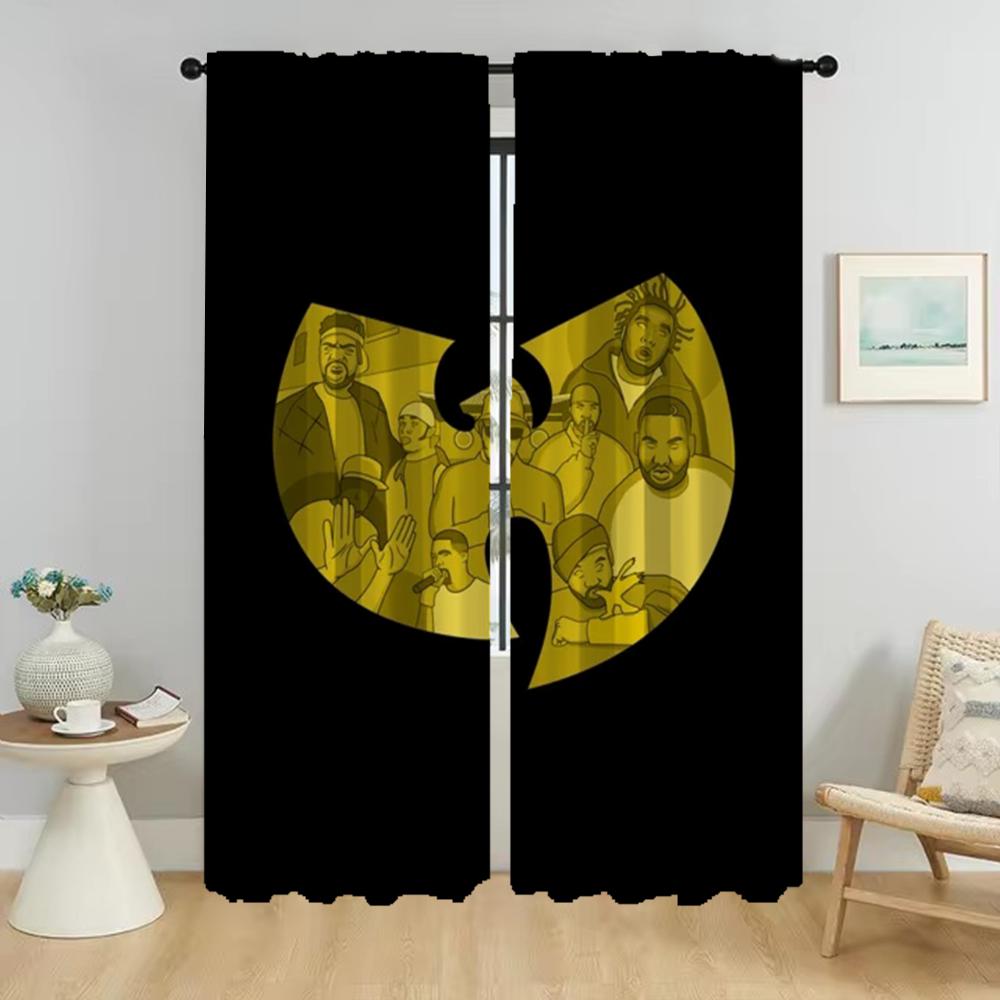 Köksgardiner 2 Delar Wu Tang Clans Vardagsrumsgardin Gardiner för Sovrum Partition Skärmar Halloween Dekoration Mörkläggande