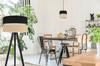 FLOOR LAMP TRIPOD WOODEN LAMPSHADE 45CM BLACK