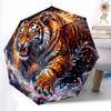 1pc Sturdy 8-Bone Auto Umbrella, Stylish Tiger Umbrella, Digital Printed, Foldable Umbrella for On-the-Go Outdoor Use