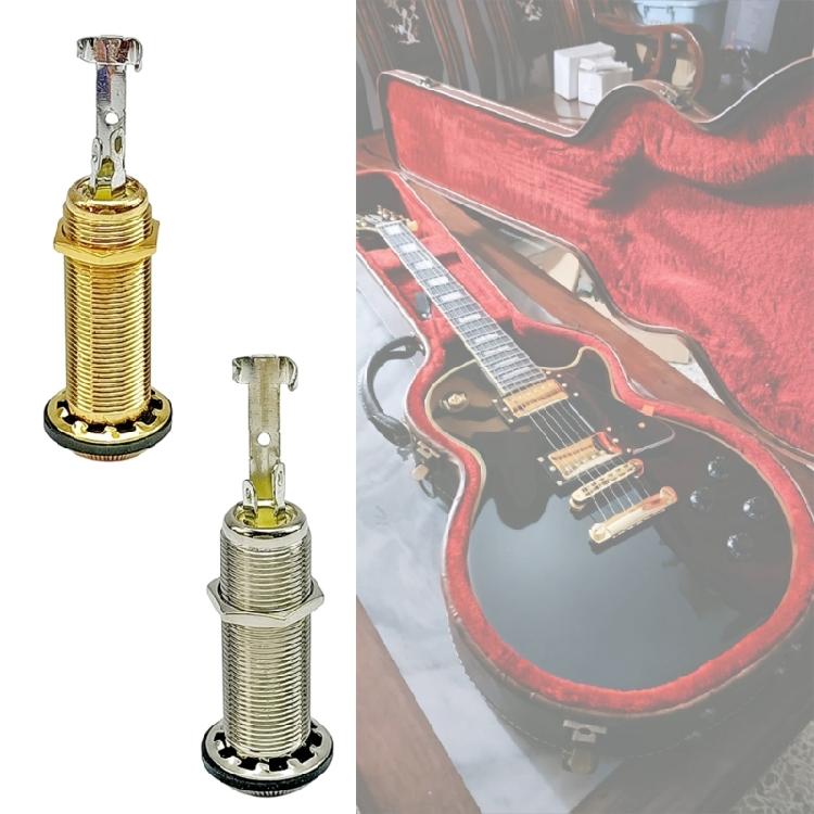 Premium 6.35mm Instrument Jacks Socket Bass Straight Ribbed Tube for Electric Guitar Bass Ensures Reliable Connectivity