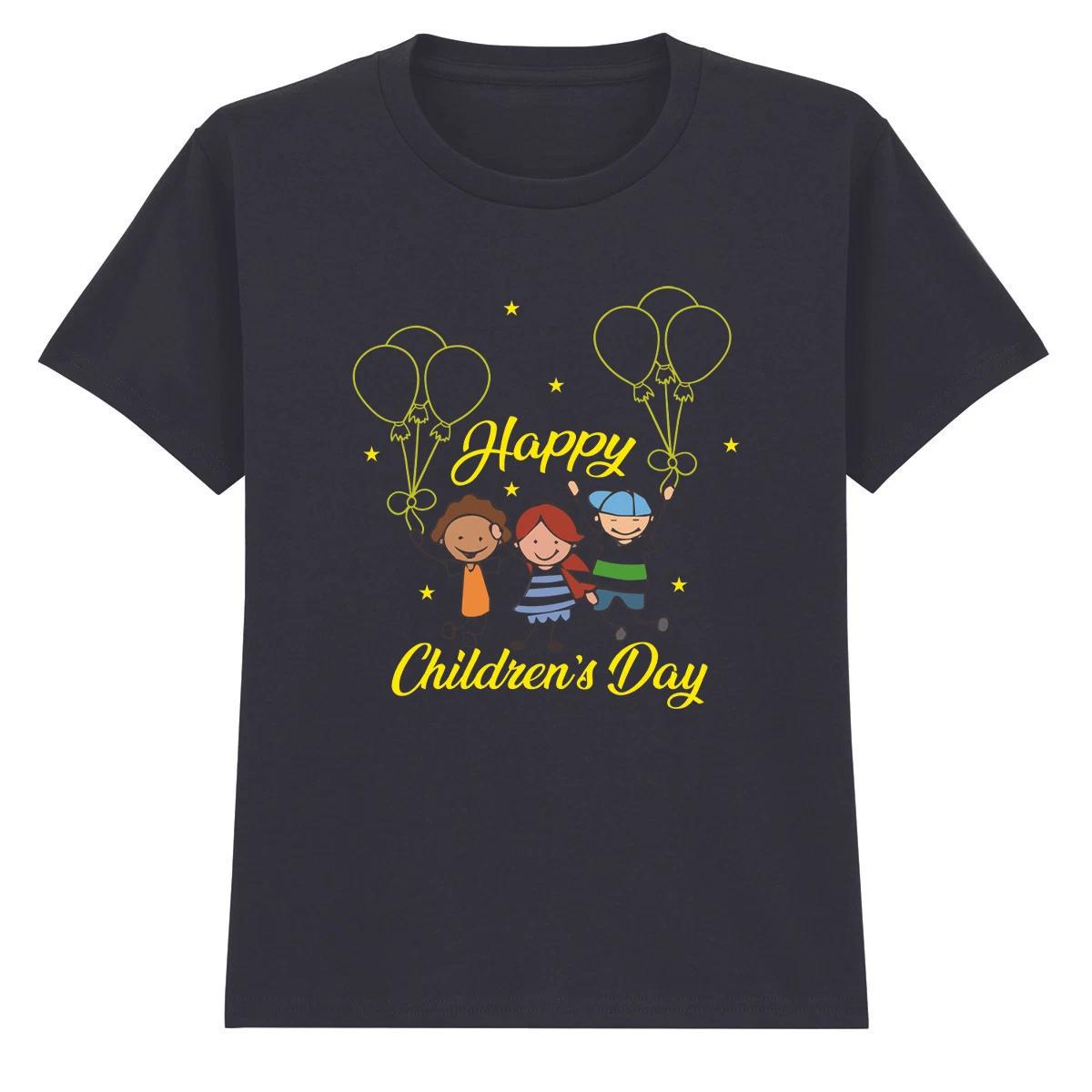 Happy Childrens Day Holiday Kids T-Shirt Boys Girls Celebration Tee 140