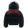 Mens Oversized Winter Puffer Jacket With Detachable Faux Fur Collar Embroidered Streetwear Style