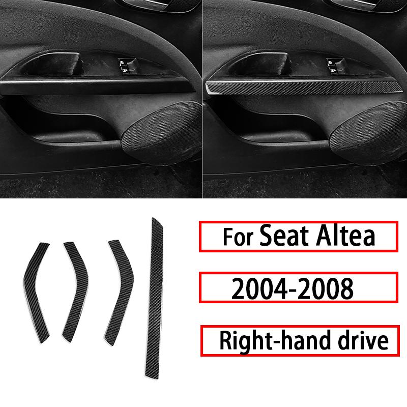 Pro Seat Altea 2004-2008 Díly do auta z uhlíkových vláken Středová konzola Větrací mřížky Panel CD Panel rychloměru Kliky dveří Dekorativní samolepky