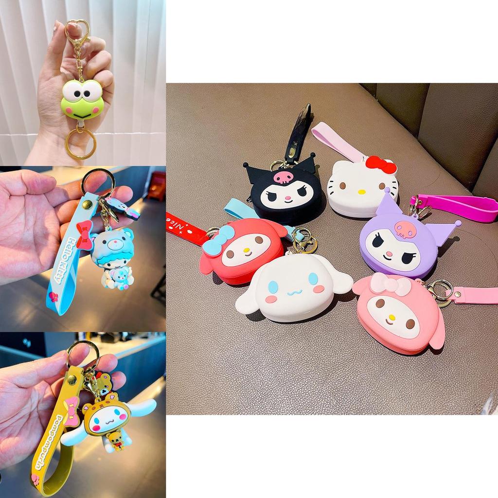 Adorable Sanrio Soft Rubber Keychain Wallets Ideal For Gifting And Collecting