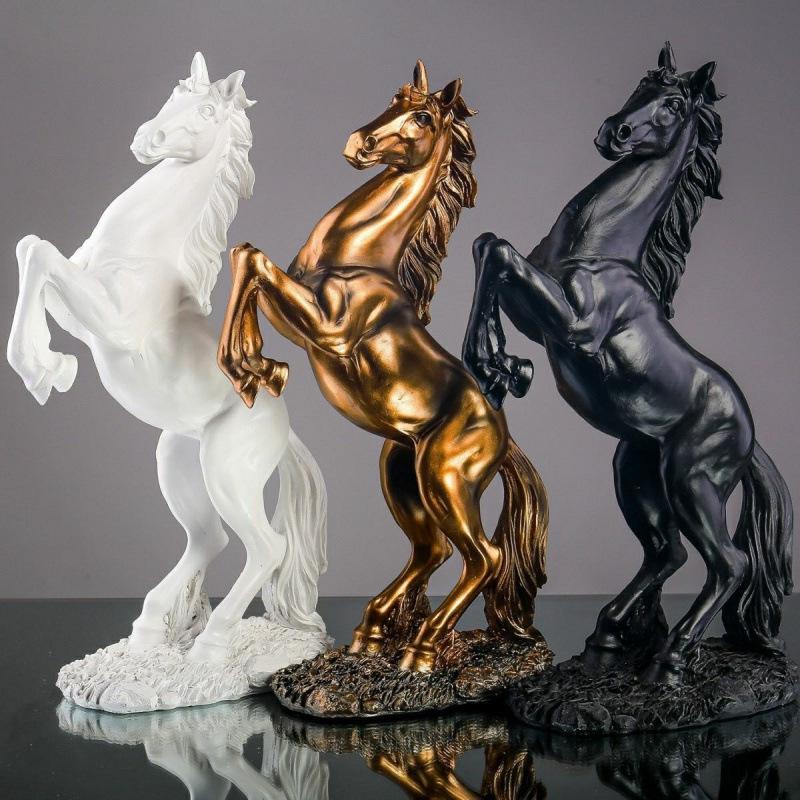 Abstract Soaring Horse Resin Desk Figurine for Living Room Decor