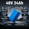 48V E-Bike Battery 24Ah German Stock, 3000mAh 13s8p Lithium Ion Pack with 50A BMS 4A XT60 Fast Charger for Fat Tire MTB