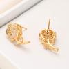 Korean Dongdaemun Sunflower Sterling Silver Rhinestone Earrings