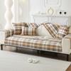 Cotton Yarn-Dyed Sofa Cushion Towel Cover Plaid Four Seasons Universal Non-Slip Modern Simple Thickened Cover Cloth