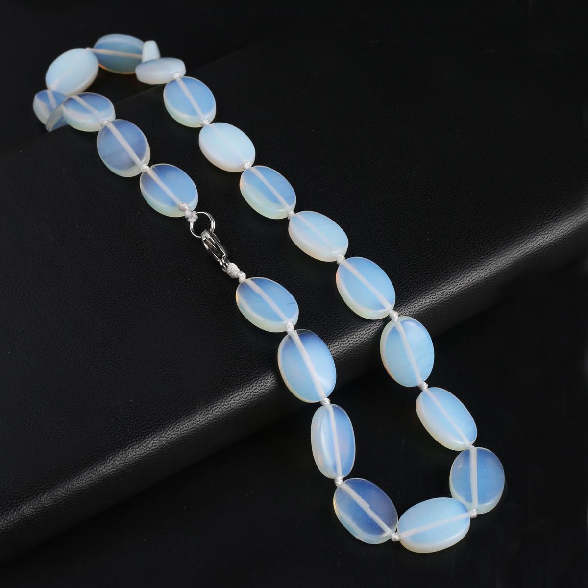 

Женское ожерелье из натурального камня с опалом, нерегулярные бусины, подвески для подарка на день рождения, длина 45 см 45cm