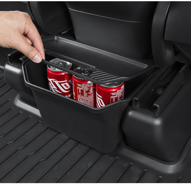For Tesla Model Y 3 2025 2025 TPE Rear Center Console Storage Box Car Console Organzier Tray Case Trash Can Car Accessories