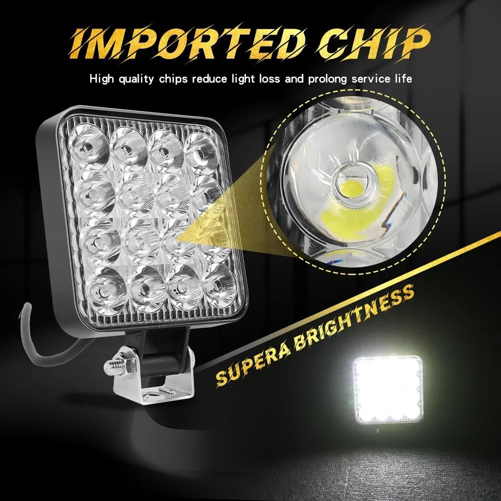 4PCS 4inch LED Work Light Pods Spot Off Road ATV Truck Reverse Fog Lights 6000k Spot Flood Combo Beam 12V 24V IP68 Back Up Lights 1