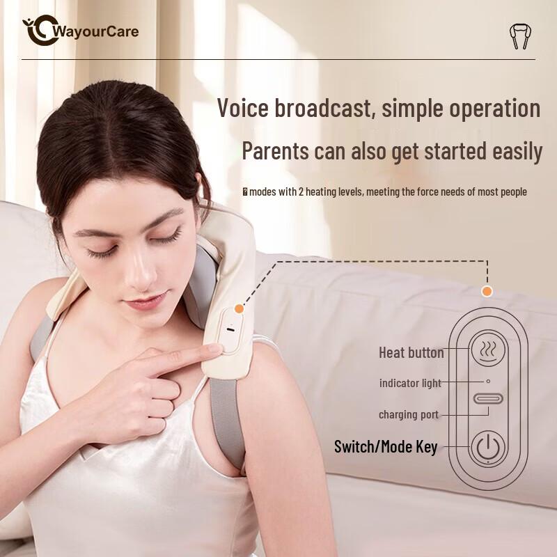 WayourCare Heated Kneading Neck Massager