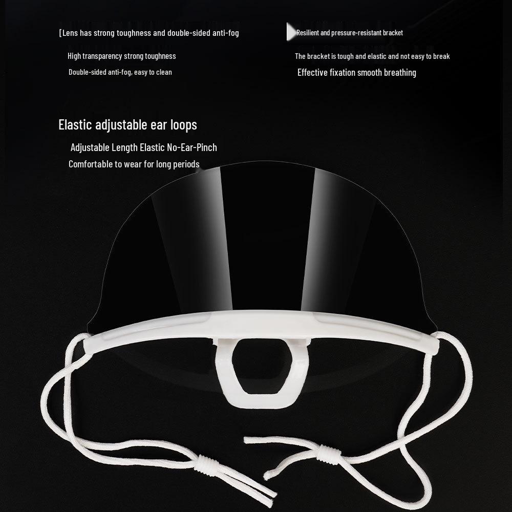 Clear Dining Mask: Anti-Fog Chef Face Shield, Transparent Kitchen Protector, Anti-Saliva Guard