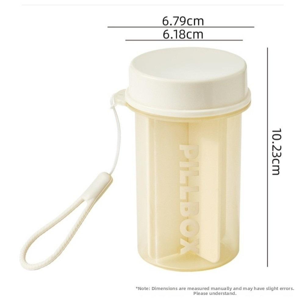 

4 Grids Sealed Pill Dispenser Wide Opening BPA-Free Pill Organizer Box PP Anti-Mix Design Medicine Container for Vitamin бежевый