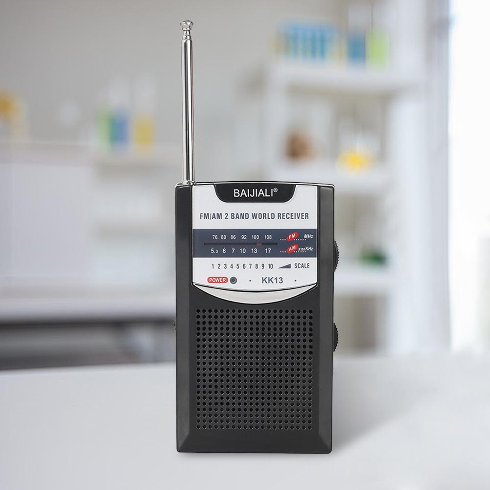 Portable Mini Radio Telescopic Antenna Outdoor Radio Dual Band Retro World Receiver AM/FM Pocket Radio for Outdoor Emergency Use