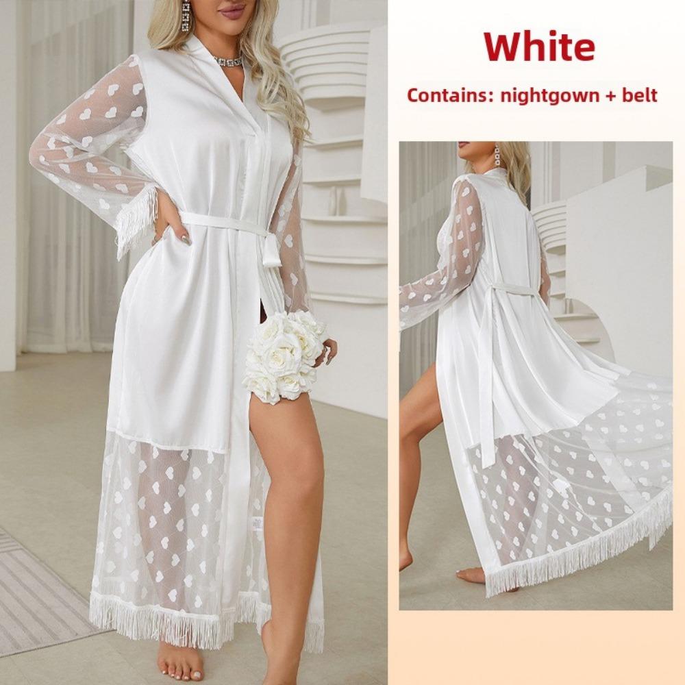 Sexy Ice Silk Nightgown Erotic Underwear Pajamas Women's Bathrobe