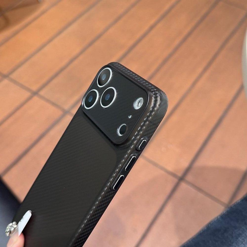 Transparent Carbon Fiber Pattern Case For iPhone 17 16 15 14 13 12 Pro Max 16E Ultra Thin Cooling Matte Slim Shockproof Cover