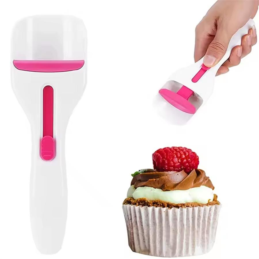 1pc Chocolate Cake Scoop , Pink Decorated Measuring Cup, Dishwasher Safe, Drip Free for Countertop Cleaning, Suitable for Baking