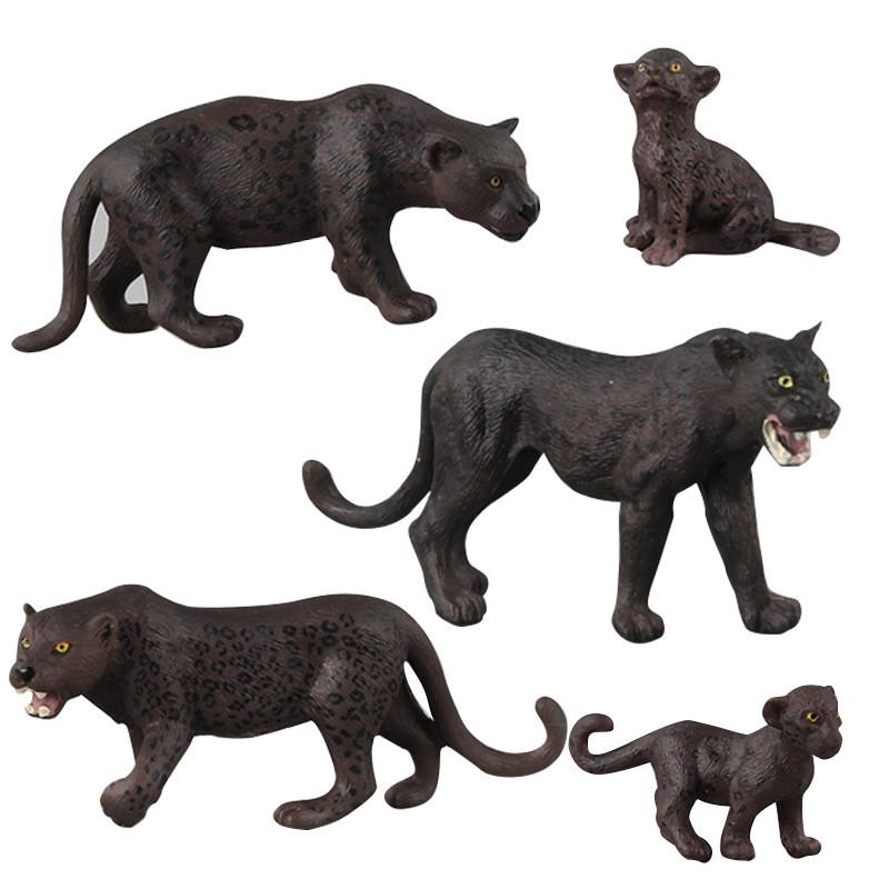Wildlife Animal Model Toy Black Panther Figurine Jungle Decor For Collectors