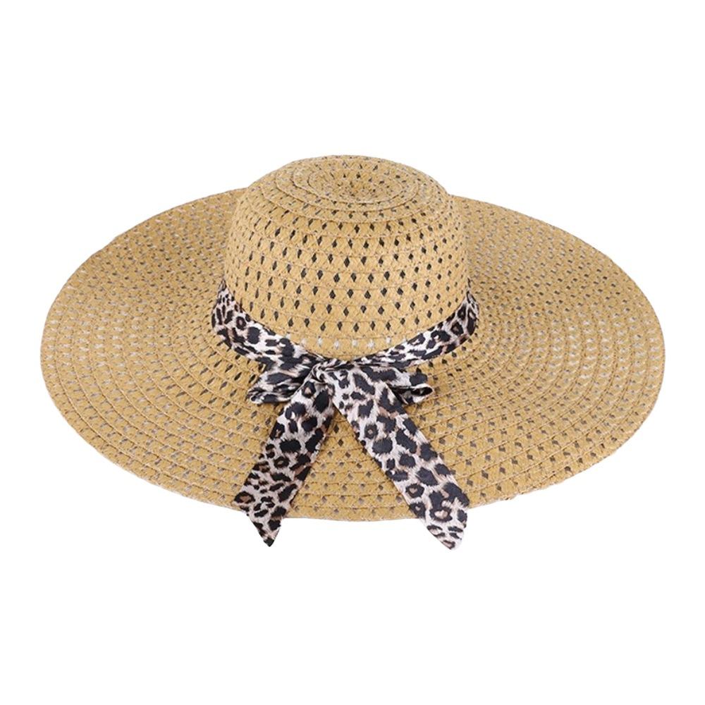 Großer Rand Sommer Sonnenhut Schleife Strohhut Mode Strandkappe für Damen