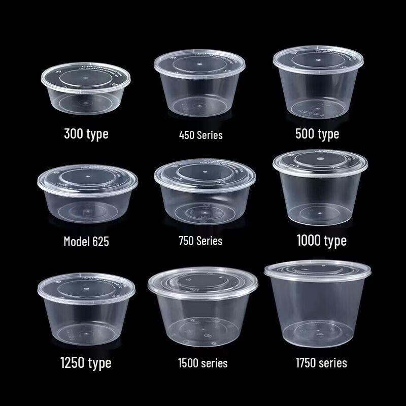 NHZHIW Disposable Round Plastic Food Container with Lid