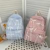 School Backpack Cute Ribbon Bow Students Backpack Plaid Y2k School Bag Large Capacity Travel Daypack Students Travel Daypack