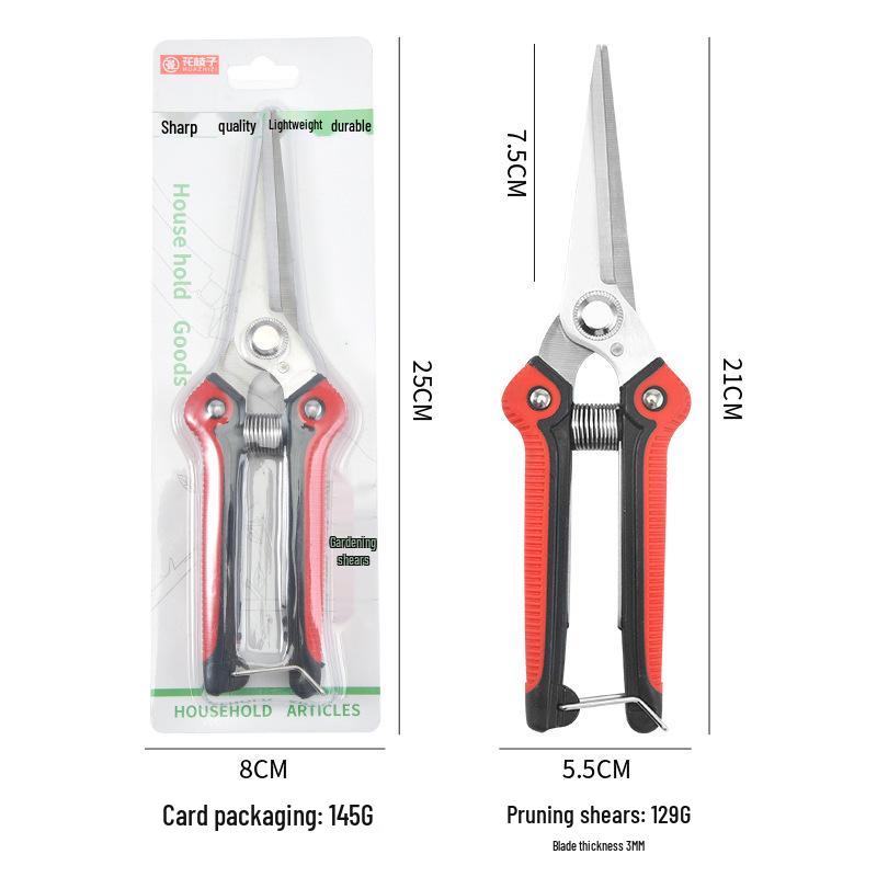 Stainless Steel Straight Head Pruning Shears for Garden, Fruit Picking, and Bonsai Trees