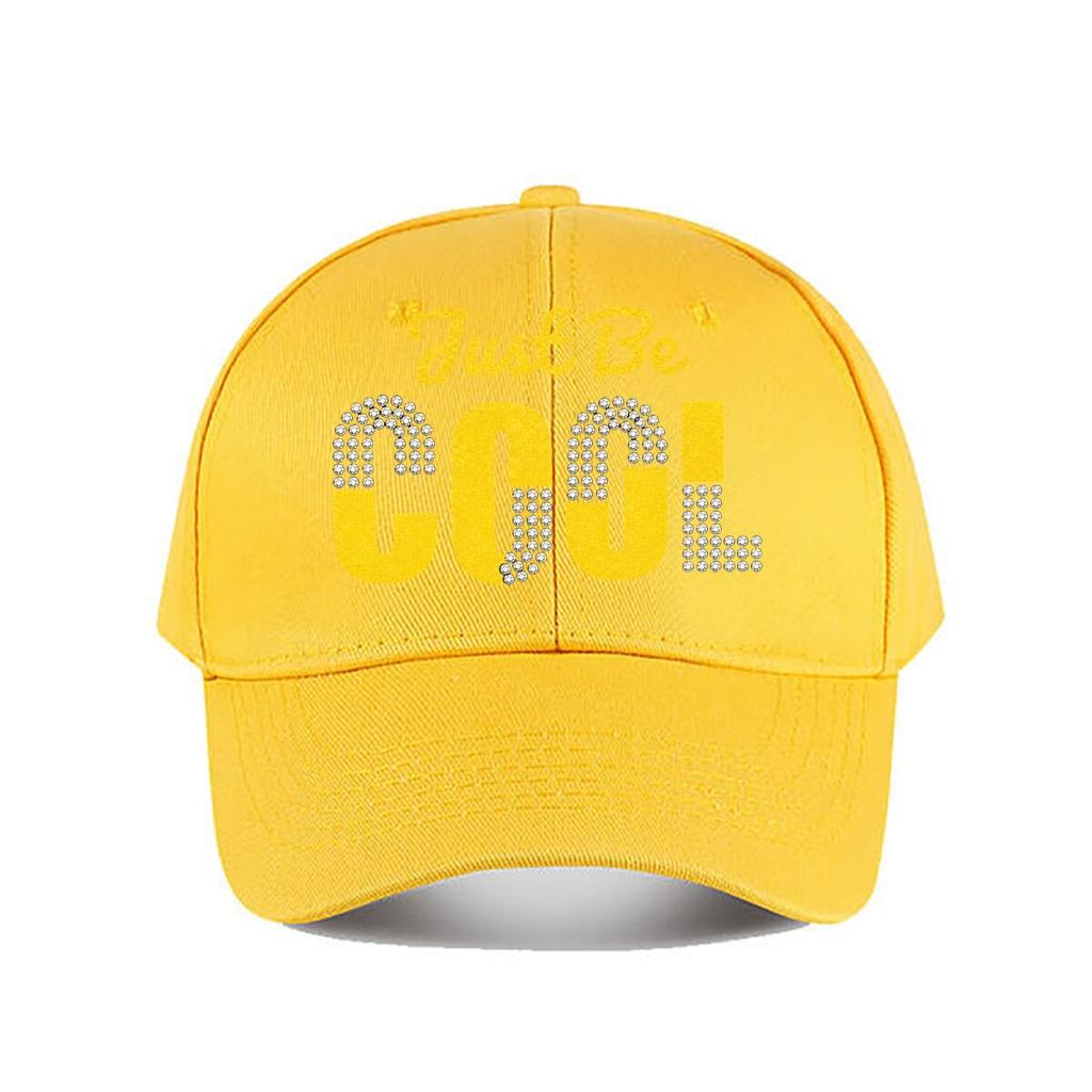 Just Be Cool Rhinestone Glitter Baseball Cap Fashion Unisex Sunhat Womens Outdoor Sports