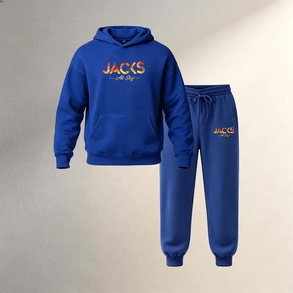 Two-piece Hooded Sweatshirt Set, Autumn/winter Men's Sportswear and Casual Wear, Drawstring Jogging Pants, Men's Suit.