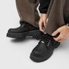 Derby shoes men's platform heightening Martin boots black big head round head commuting cleanfit tooling casual leather shoes