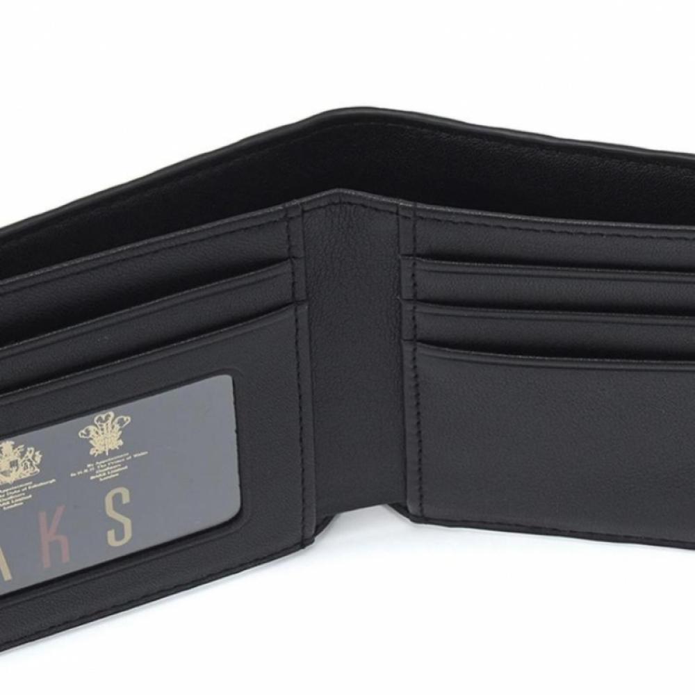 Daks Black European Leather Louis Embossed Dd Pattern Slim Wallet Dbwa6e374bk