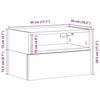 VidaXL Table de chevet murale chêne sonoma 45x26x28,5 cm, armoire de chevet flottante, armoire de chevet suspendue, unité de 858600
