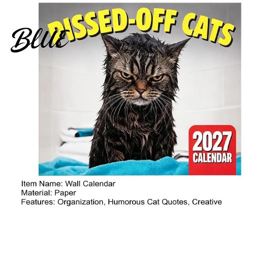 Office Wall Calendar 2027 Funny Calendar January Photos 2027 with Cat - December Monthly Planner