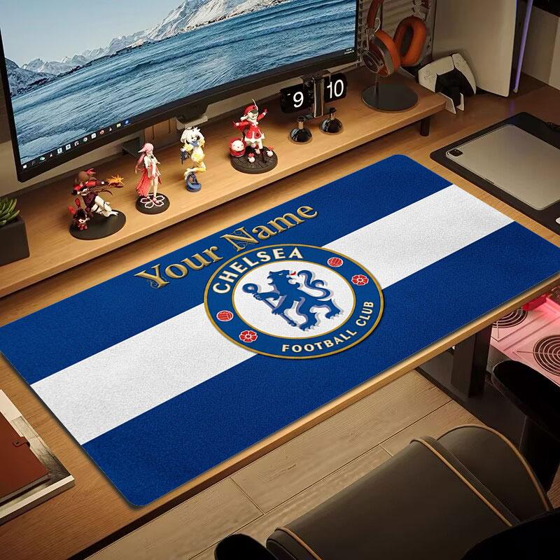 Chelsea F Custom Name Large Size Mouse Pad Large Gaming Table Cushion Non-slip Laptop Tablet Big Mousepad XXL Mat Mini PC Playmat With Lock Edge