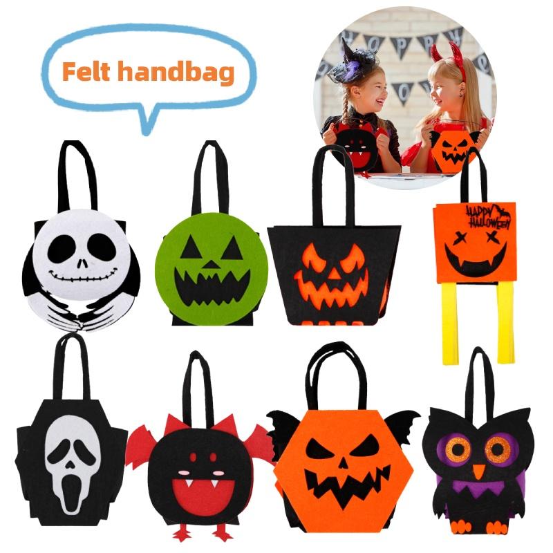 Crazy Party New Halloween Felt Candy Bag Devil Wind Flag Style 3d Bat Tote Bag
