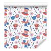 Fourth of July Wallpaper White and Coral for Living Room and Bedroom 50x1000