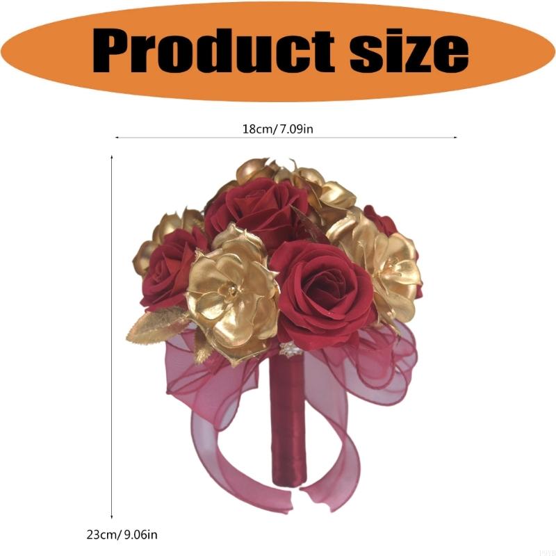 Wedding Portrait Flowers 23 x 18 Artificial Hand Flowers with Ribbon Handle for Ceremony and Styling Scenes