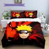 Naruto Uzumaki Wzór Naruto Pościel Dekoracja Domu Prezent Urodzinowy (1 * poszwa na kołdrę + 2 * poszewki na poduszki, bez rdzenia)