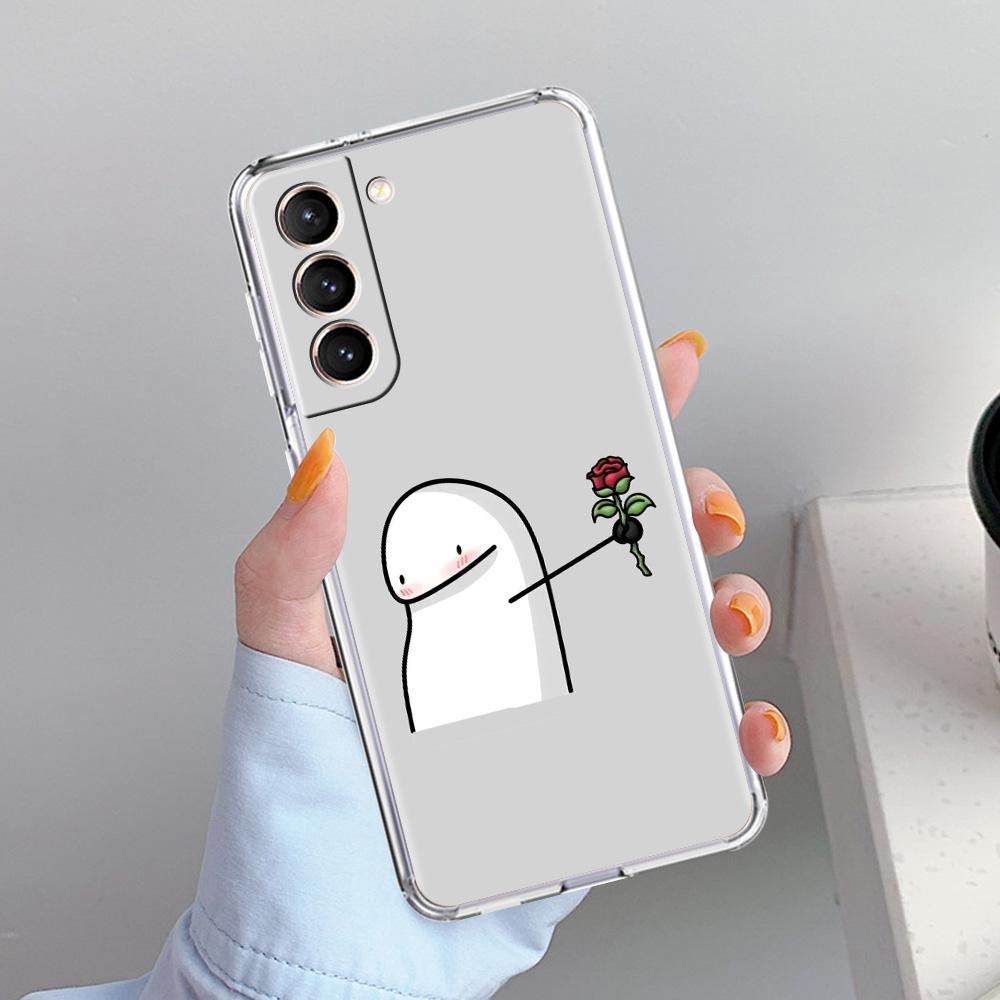 Phone Case For Samsung Galaxy S26 S25 S24 S23 S22 Ultra S20 S21 FE 5G Plus Soft Clear Cover Cute Matchstick Men Couple