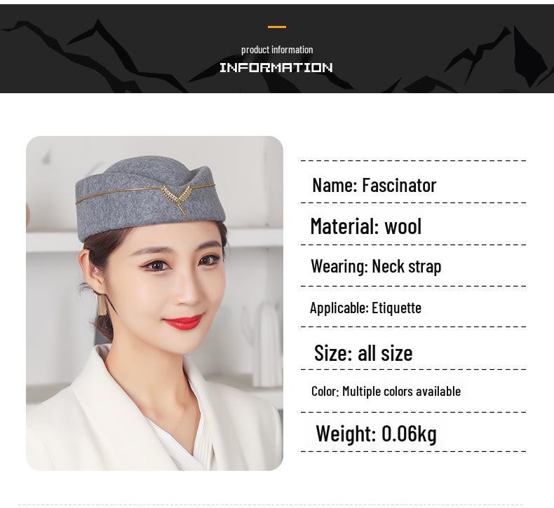 Flight Attendant Beret: Dance & Performance Hat for Hotel & Marching Band Uniform.
