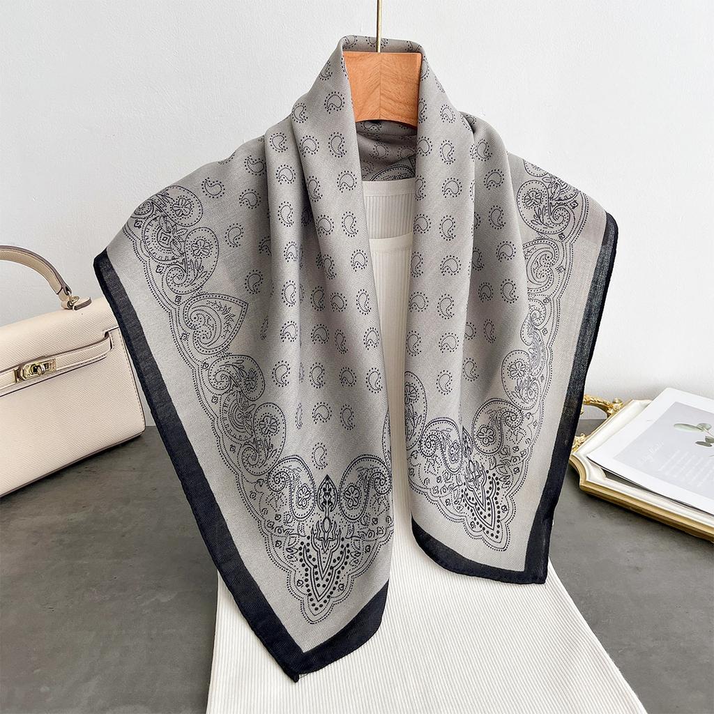 Spring and Autumn New Korean Small Square Scarf Women's 71 Cotton and Linen Versatile Small Scarf Neck Shirt Decorative Silk Scarf